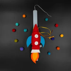 Λαμπάδα διαστημόπλοιο γαλάζια