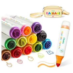 Ohuhu Σετ 12 Μαρκαδόρων Νερού με Σφραγίδες