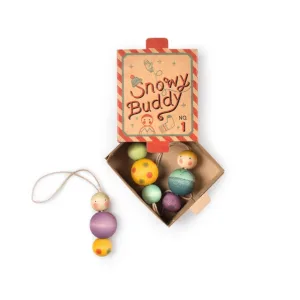 Χριστουγεννιάτικο σετ ξύλινα στολίδια- Χιονισμένος Φίλος, Grapat