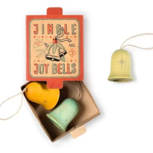 Χριστουγεννιάτικο σετ με ξύλινα στολίδια- Καμπάνες, Grapat