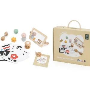Σετ με ξύλινα παιχνίδια ανακάλυψης, 0-6 μηνών, Viga