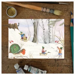 Χιονισμένη Μέρα, κάρτα Mhairi Hellbrandt