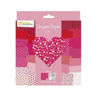 Χαρτιά origami 60 φύλλων 20x20 "love"
